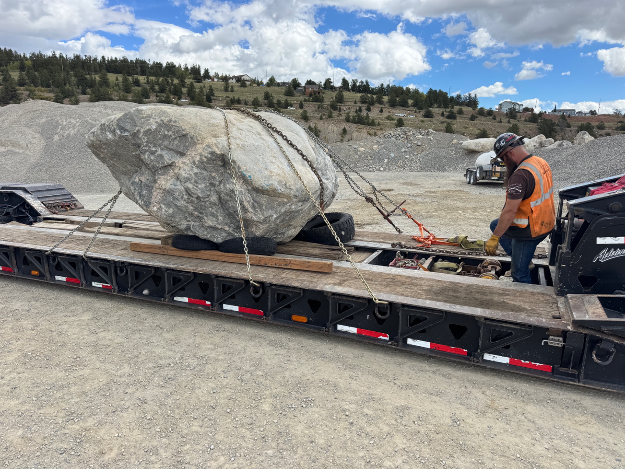 Boulder being loaded at the mine